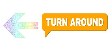 Gökkuşağı Ağı Gradyan Oku Sol Simge ve Gölge ile Sohbet Balonunda Dön