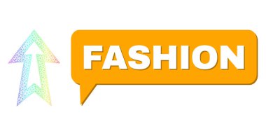 Gökkuşağı Net Gradyan Oku Simge Yukarı ve Moda Sohbeti Çerçevesi Gölge ile