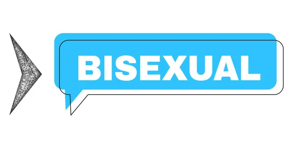 Bisexueller Chat-Rahmen und Netzwerk-Pfeilspitze rechts — Stockvektor