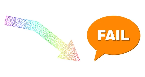 Сеть Spectrum Grab Fail Icon и Fail Speech Bon with Shadow — стоковый вектор