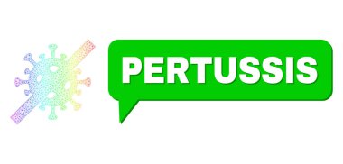 Gökkuşağı Ağ Gradyanı Grip Virüsü Yok Simgesi ve Gölge ile Pertusis Konuşma Kabarcığı