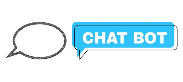 Cambio de chat Bot marco de chat y Net Hint Cloud Icono — Archivo Imágenes Vectoriales