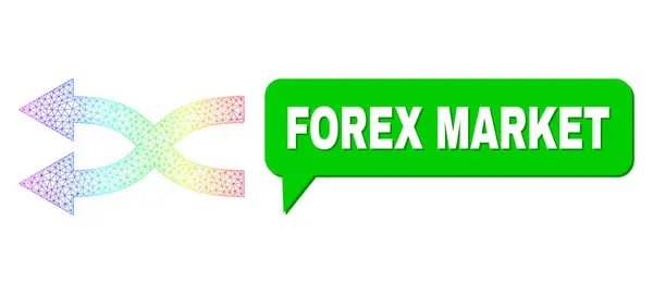 Spektralna siatka gradientowa Strzałki lewa ikona i Forex Market Ramka przemówień z cieniem — Wektor stockowy