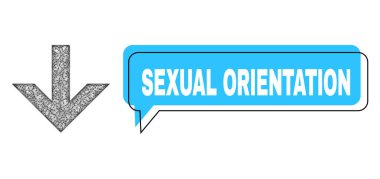 Cinsel yönelimli Sohbet Baloncuğu ve Yumurtadan Çıkan Ok Simgesi Altında