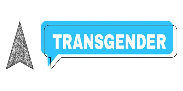 Deplazierte Transgender-Chat-Blase und Netz-Pfeilspitze nach oben — Stockvektor