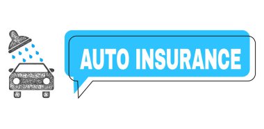 Yanlış Yerleştirilmiş Otomatik Sigorta Chat Çerçevesi ve Doğrusal Araba Yıkama Simgesi