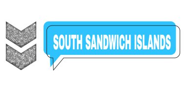 Yanlış Yerleştirilmiş Güney Sandviç Adaları Sohbet Balonu ve Net Kaydırma Simgesi Aşağı