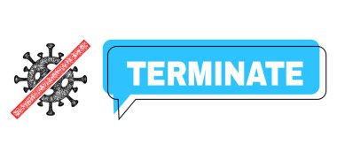 Değiştirilmiş Konuşma Sonlandırma Bulutu ve Net Sonlandırma Coronavirus Simgesi