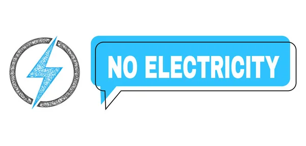 Maiusc No Elettricità Chat Frame e Net Mesh Elettricità Icona — Vettoriale Stock