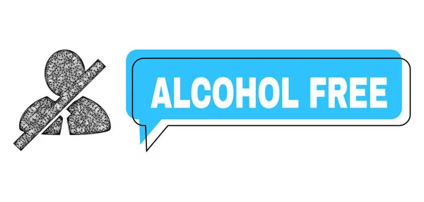 Mensaje Libre de Alcohol Extravío Nube y Red Frorbidden Clerk Icono — Vector de stock