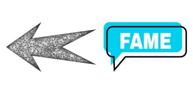 Yanlış Yerleştirilmiş Şöhret Sohbeti Kabarcığı ve Yumurtadan Çıkan Ok Sol Simgesi