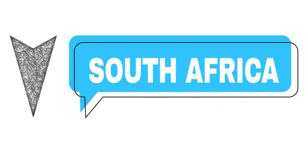 南アフリカのスピーチバルーンとネットの矢印アイコンを下にシフト — ストックベクタ