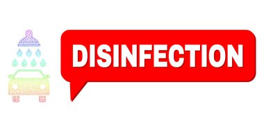 Gökkuşağı Ağı Gradyan Araba Duş Simgesi ve Dezenfekte Bulutuyla Gölge Sohbeti