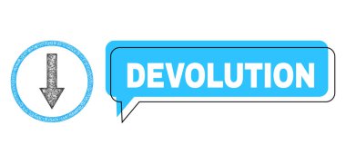 Değiştirilmiş Devolution Sohbet Balonu ve Doğrusal Yuvarlak Ok Simgesi