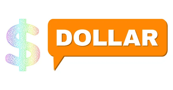 Siatka widmowa Gradient Dollar Icon i Dollar Conversation Frame with Shadow — Wektor stockowy