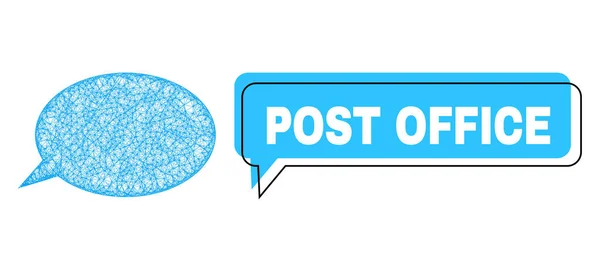 Icono de nube de voz y mensajes eclosionados de oficina de correos extraviados — Vector de stock