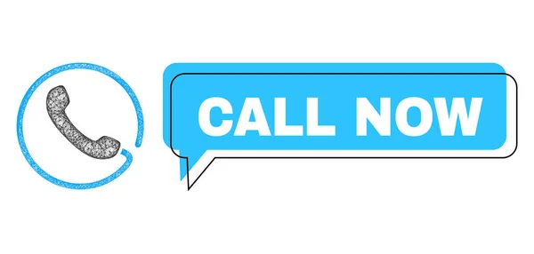 Shift Call Now Message Cloud und Network Phone Icon — Stockvektor