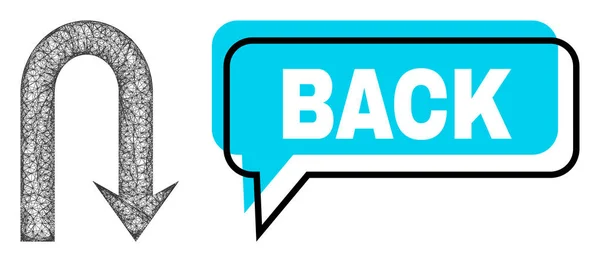 Shifted Back Chat Cloud and Net Turn Back Icon — Stockový vektor