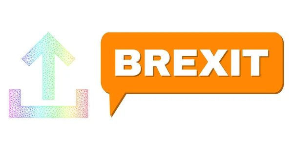 Spektrum Net Gradient Ladda upp ikonen och Brexit Tal ballong med skugga — Stock vektor