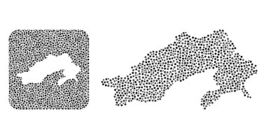 Arunachal Pradesh Eyaletinin Haritası - Delikli Dot Mozaiği