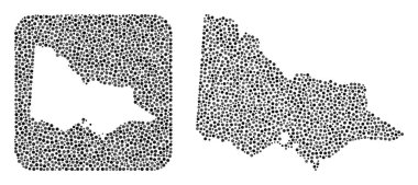 Avustralyalı Victoria Haritası - Stencil 'li Dot Mozaiği