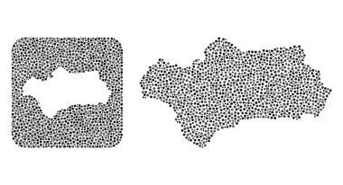 Endülüs Eyaleti Haritası - Stencil 'li Dot Mozaiği