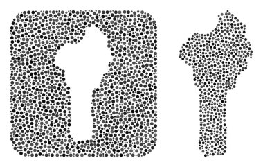 Benin Haritası - Şablonlu Nokta Kolajı