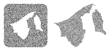 Brunei Haritası - Delikli Noktalı Kolaj