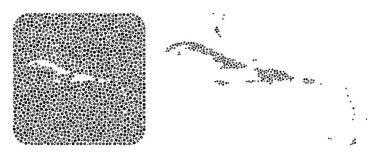 Karayip Adaları Haritası - Çıkarılan Boşluklu Noktalı Kolaj