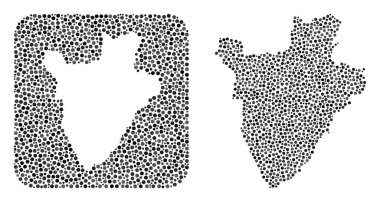 Burundi Haritası - Delikli Nokta Kolajı