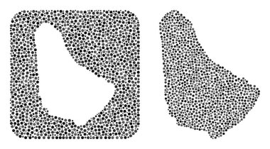 Barbados Haritası - Kalıplı Nokta Kolajı