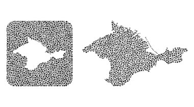 Kırım Haritası - Delikli Nokta Kolajı