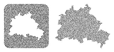 Berlin Haritası - Şablonlu Noktalı Mozaik