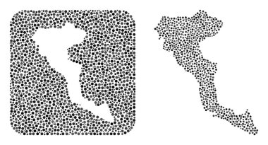 Korfu Adası Haritası - Çıkarılan Boşluklu Noktalı Kolaj