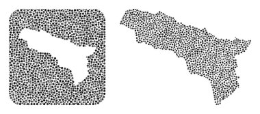 Abhazya Haritası - Çıkarılmış Boşluklu Noktalı Mozaik