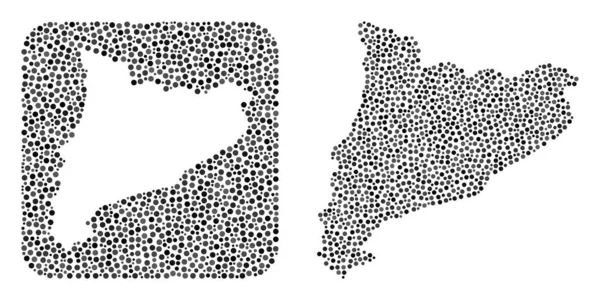 Mapa de Cataluña - Mosaico punteado con agujero — Archivo Imágenes Vectoriales