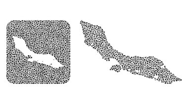 Curacao Adası Haritası - Delikli Nokta Kolajı