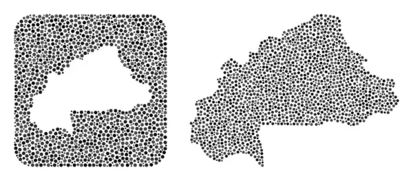 Burkina Faso Haritası - Çıkarılan Boşluklu Dot Mozaiği