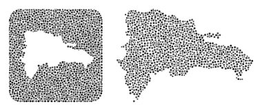 Dominik Cumhuriyeti Haritası - Delikli Dot Mozaiği