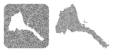 Eritre Haritası- Şablonlu Noktalı Mozaik