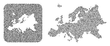 Avrupa Haritası - Çıkarılan Boşluklu Dot Mozaiği