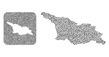 Gürcistan Haritası - Delikli Noktalı Mozaik