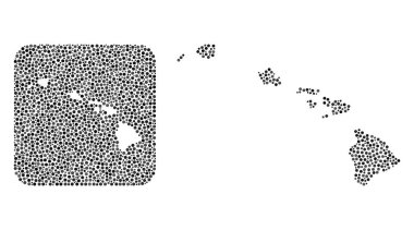 Hawaii Eyaleti Haritası - Çıkarılan Boşluklu Noktalı Kolaj