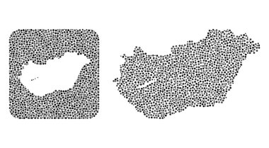 Macaristan Haritası - Delikli Nokta Kolajı