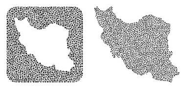 İran Haritası - Delikli Noktalı Kolaj