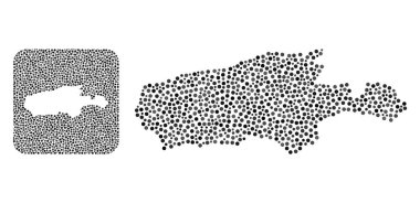 Kanguru Adası Haritası - Çıkarılan Boşluklu Noktalı Mozaik