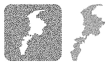 Khyber Pakhtunkhwa Eyaleti Haritası - Stencil ile Dot Mozaiği