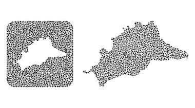Malaga Eyaleti Haritası - Çıkarılan Boşluklu Noktalı Mozaik