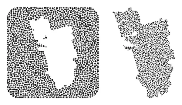 Mapa de Goa Estado - Dot mosaico con agujero — Archivo Imágenes Vectoriales