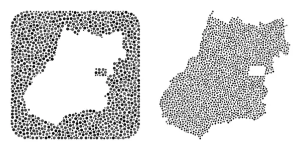 Mapa del Estado de Goias - Collage punteado con Plantilla — Archivo Imágenes Vectoriales